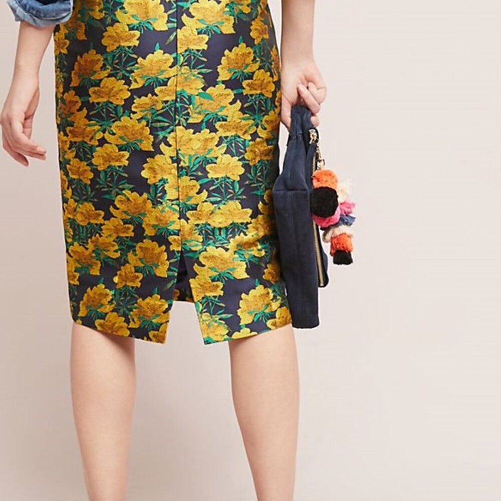 NWT Anthropologie Jardin Jacquard Pencil Skirt - Picture 2 of 7